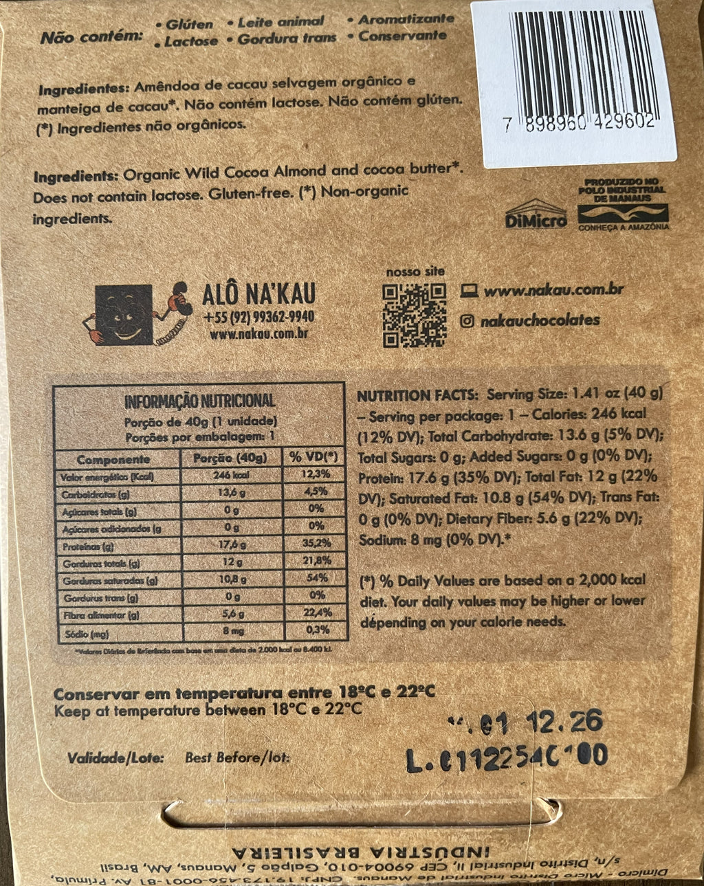 100% Organic cacao