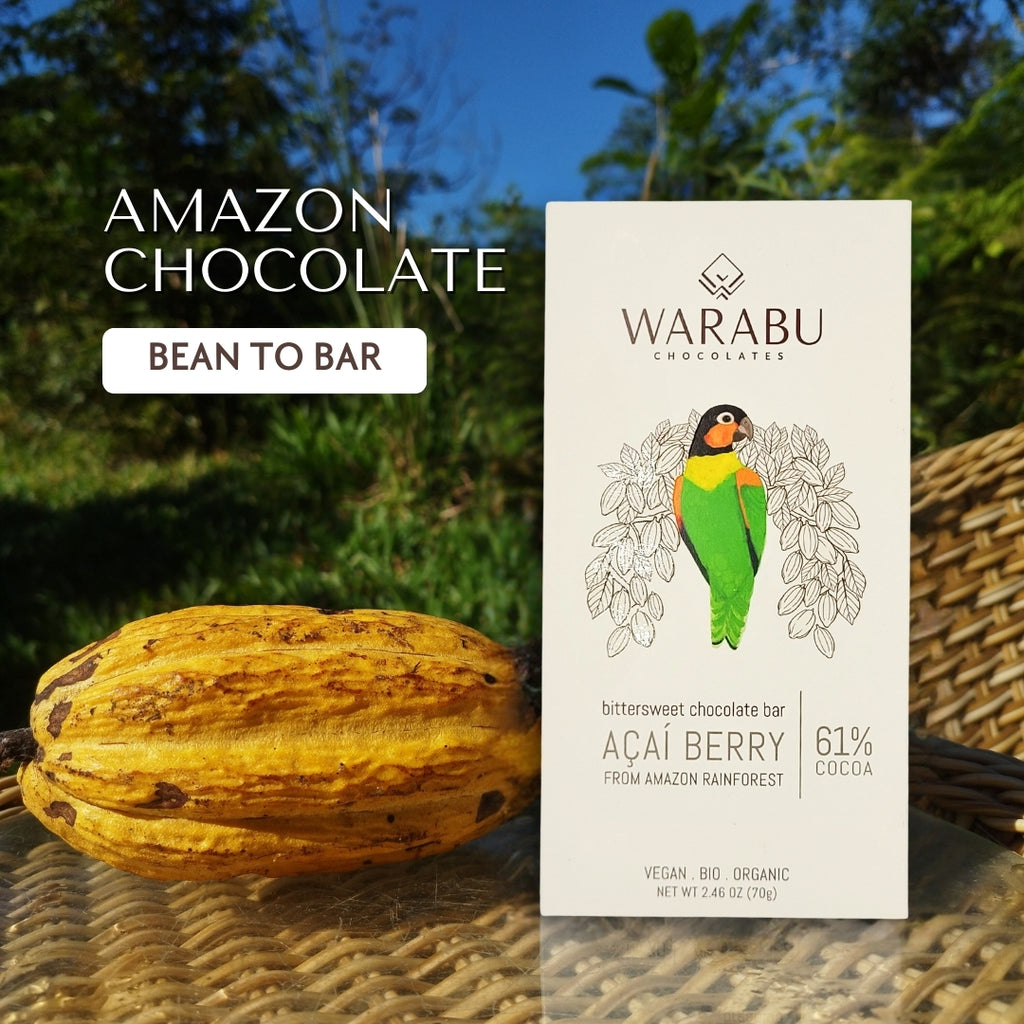 Semi-Sweet Cocoa Freeze-Dried Acai -  61% Organic Chocolate, Urucará Community, Amazon