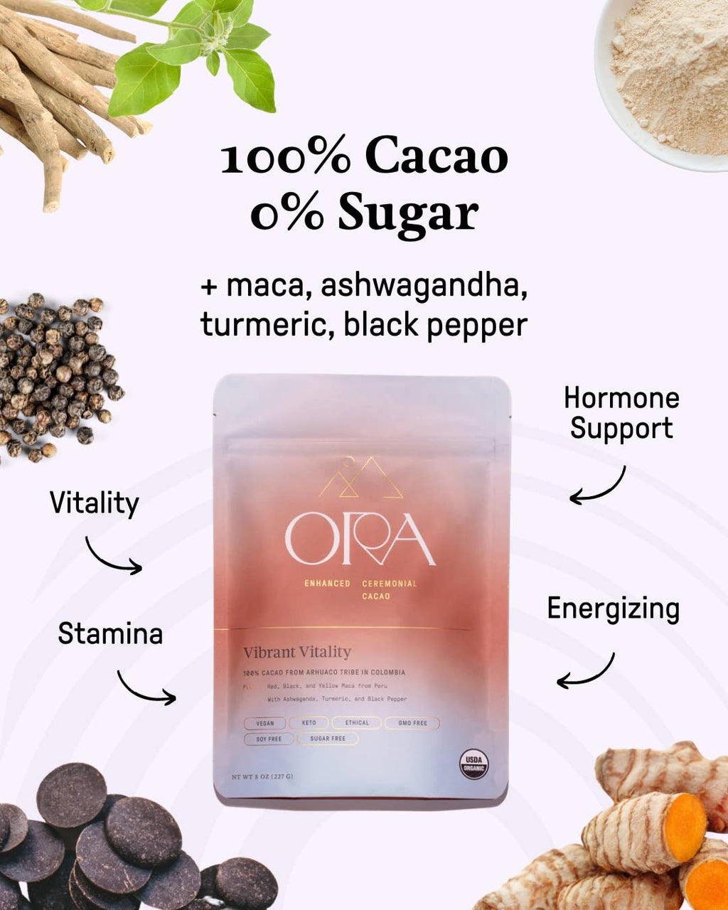 Vibrant Vitality Cacao - Organic Ceremonial Chocolate: 1/2 lb