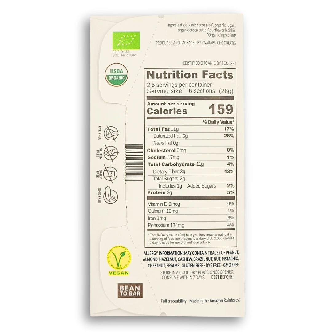 Organic Dark Chocolate 70% Cocoa From Uruará Community, Pará