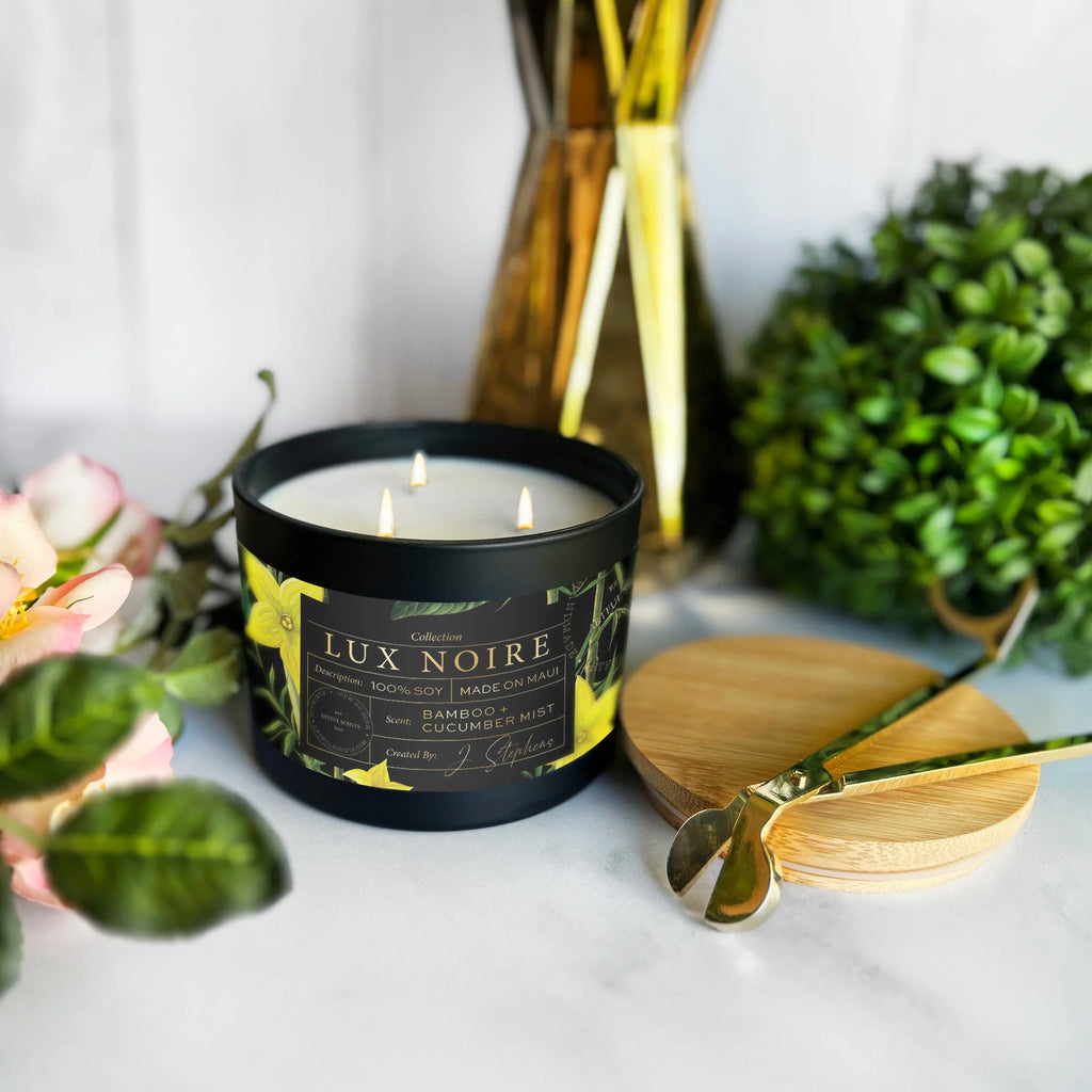 Lux Noire - Bamboo + Cucumber Mist (3-Wick, 100+ hrs)
