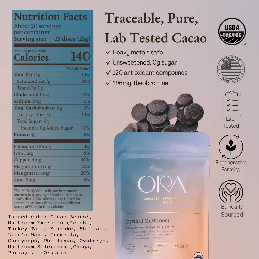 Mystical Mushroom Cacao - Organic Ceremonial Chocolate: 1/2 lb
