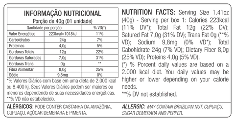 63% Organic cacao with Apuí Coffee