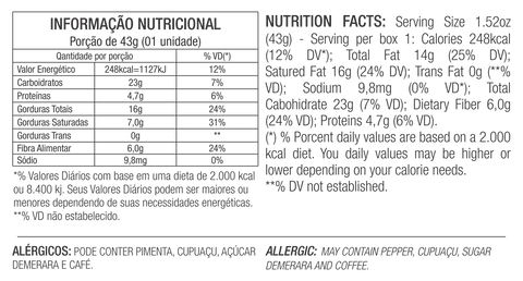 63% Organic Cacao with Amazonian Caramelized Brazil Nuts