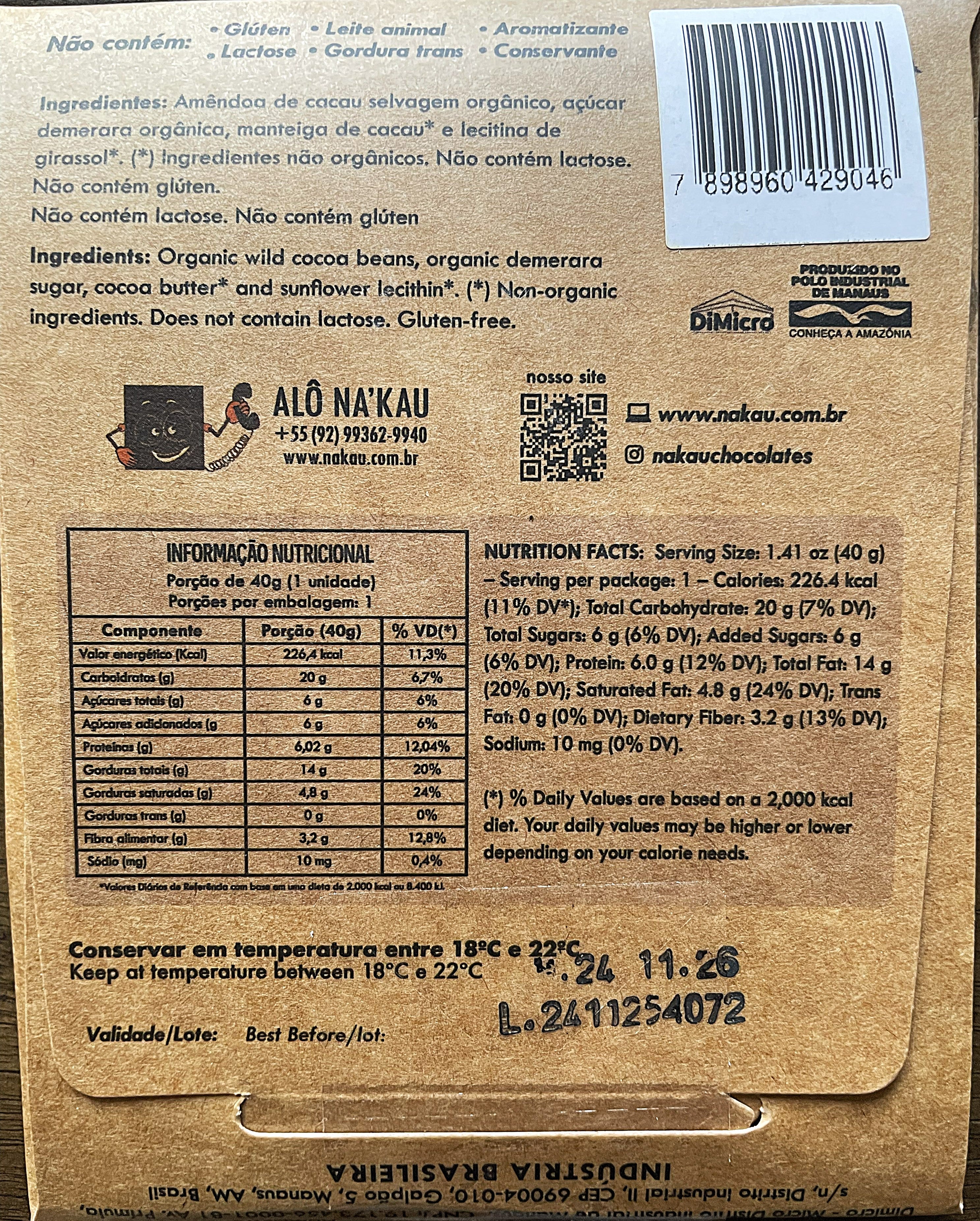 72% Organic cacao