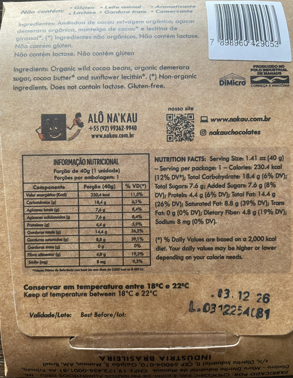 81% Organic Cacao