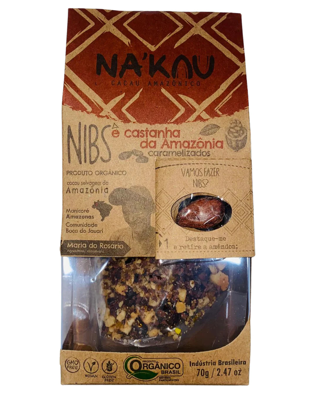 Cacao Nibs with caramelized Brazil Nuts