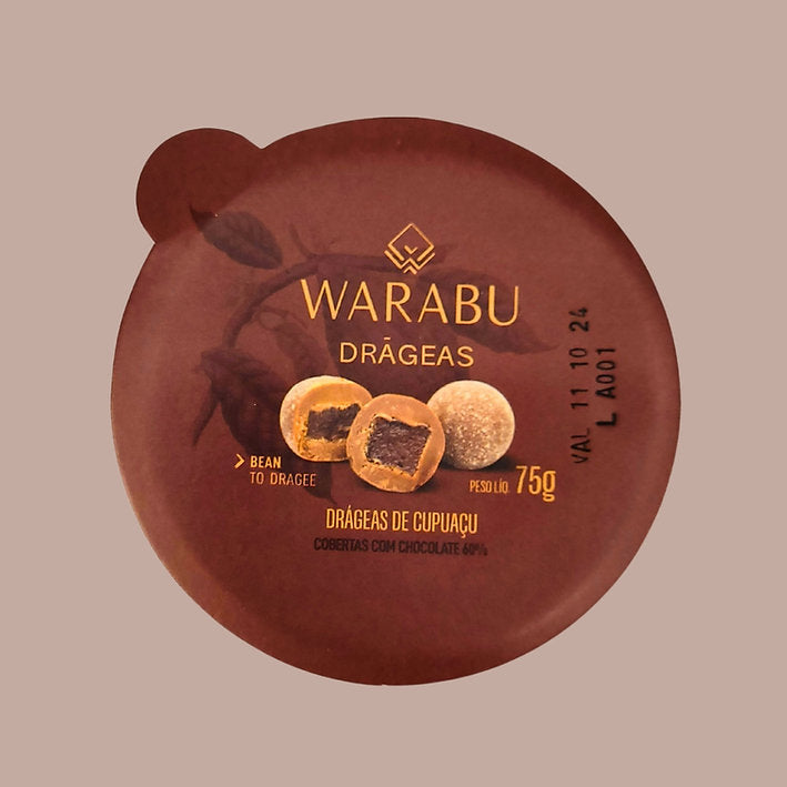 Cupuaçu Dragees Covered in 60% Cocoa Chocolate (75g)