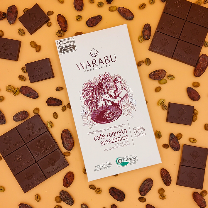 Organic Chocolate 53% Cocoa with Coconut Milk & Amazonian Robusta Coffee