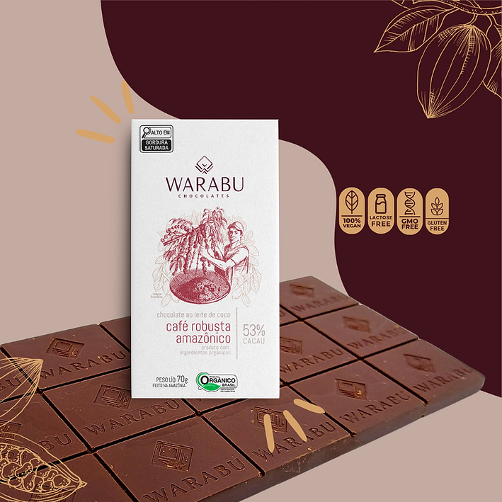 Organic Chocolate 53% Cocoa with Coconut Milk & Amazonian Robusta Coffee