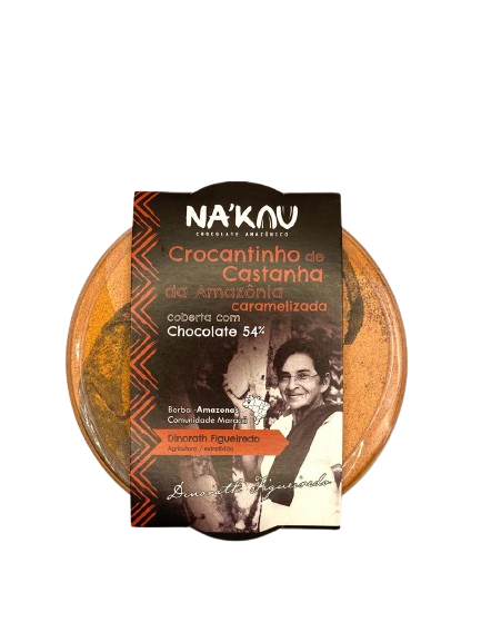 Crunchy Caramelized Brazil Nut Coated with 54% Chocolate