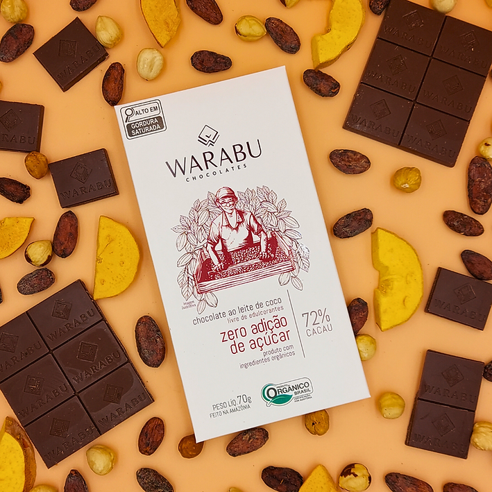 Organic Dark Chocolate 72% Cocoa Coconut Milk Zero Added Sugar