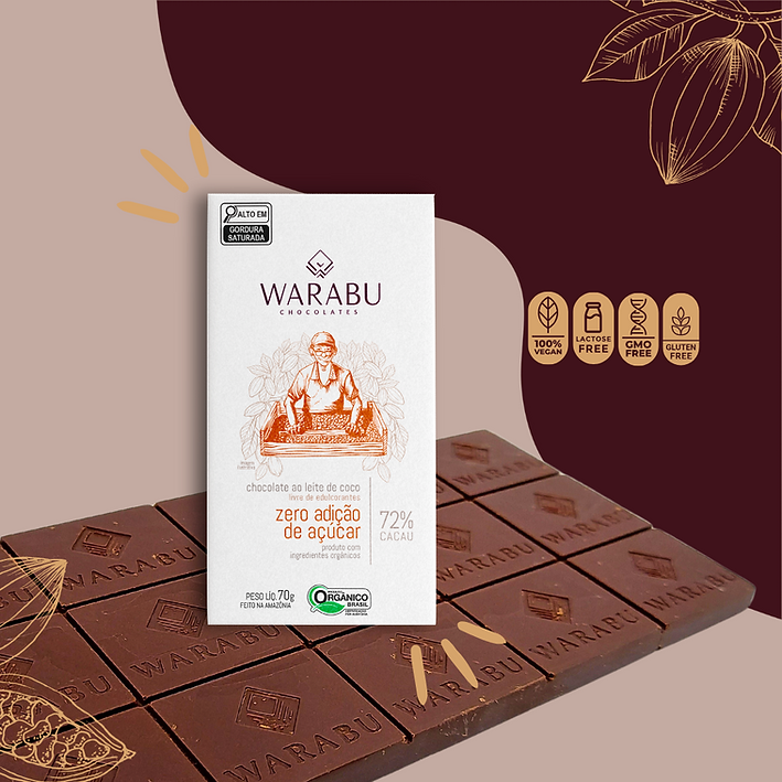 Organic Dark Chocolate 72% Cocoa Coconut Milk Zero Added Sugar