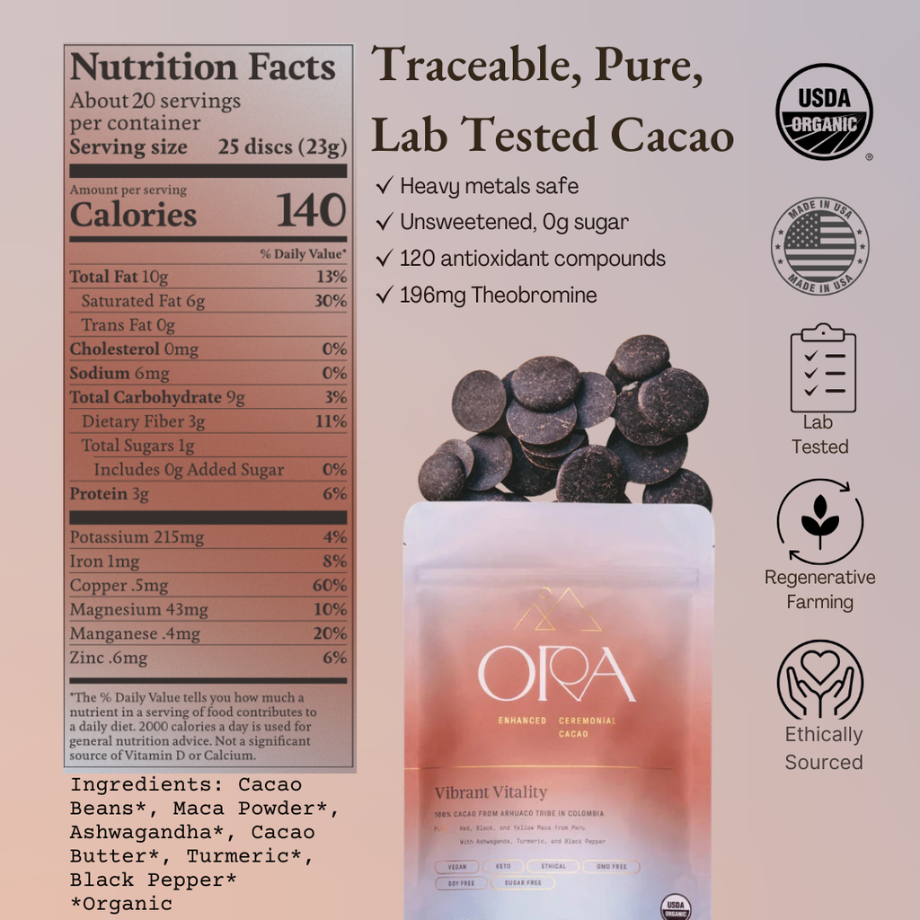 Vibrant Vitality Cacao - Organic Ceremonial Chocolate: 1/2 lb